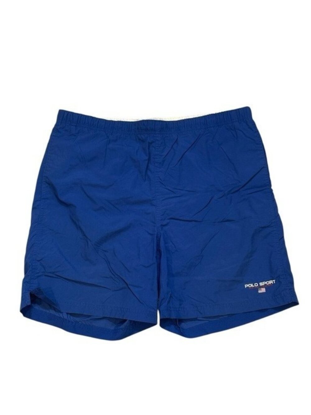 Ralph Lauren Polo Sport Men's M Vintage Y2K 90's Swim Trunks Retro Nylon Flag